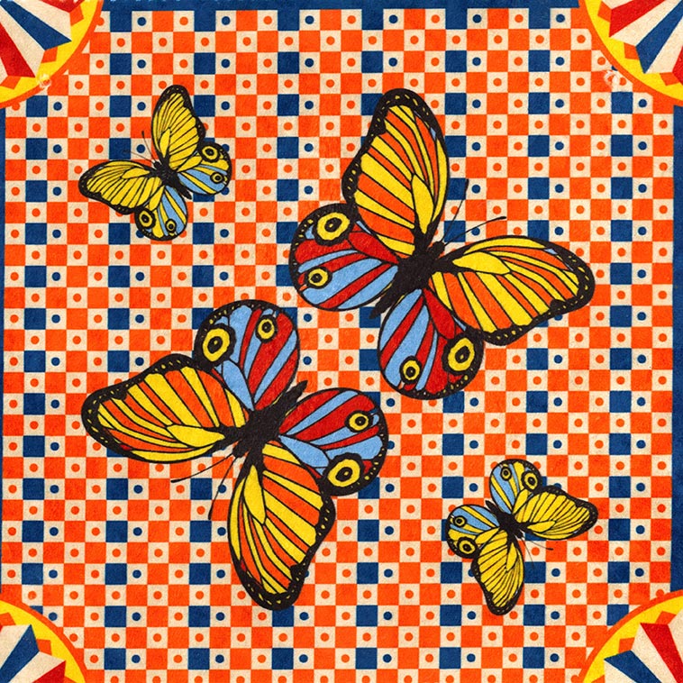 Ciao Bella Butterfly Blue  (30cm x 30cm)