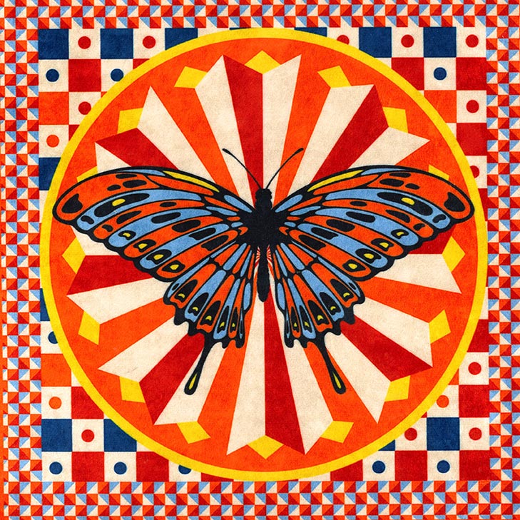 Ciao Bella Gran Butterfly Orange (30cm x 30cm)